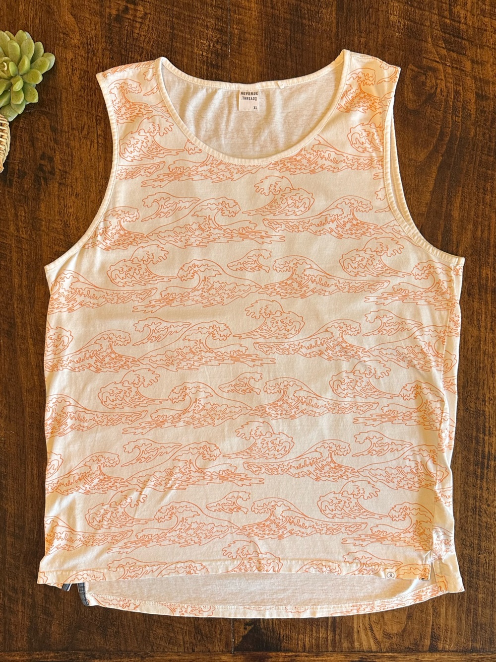 Reverse Threads | Ocean Wave All Over Print Muscle Tank Top, Size XL